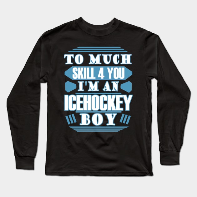 ice hockey ice stadium, ice hockey stick puck Long Sleeve T-Shirt by FindYourFavouriteDesign